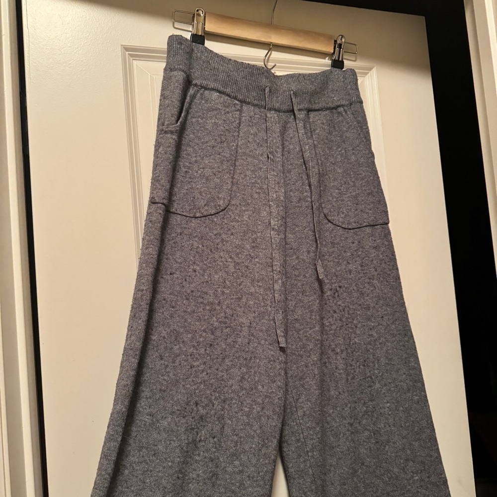 Sundance Baci Mina Sweat Pants Wide Leg Lounge Comfy Pull-on Gray Size L - Picture 6 of 9